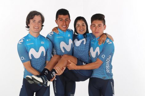 Paula Patiño ya luce la nueva indumentaria del Movistar Team