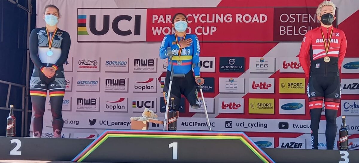 Carolina Munevar, campeona de la CRI en la Copa Mundo de Paracycling en Bélgica