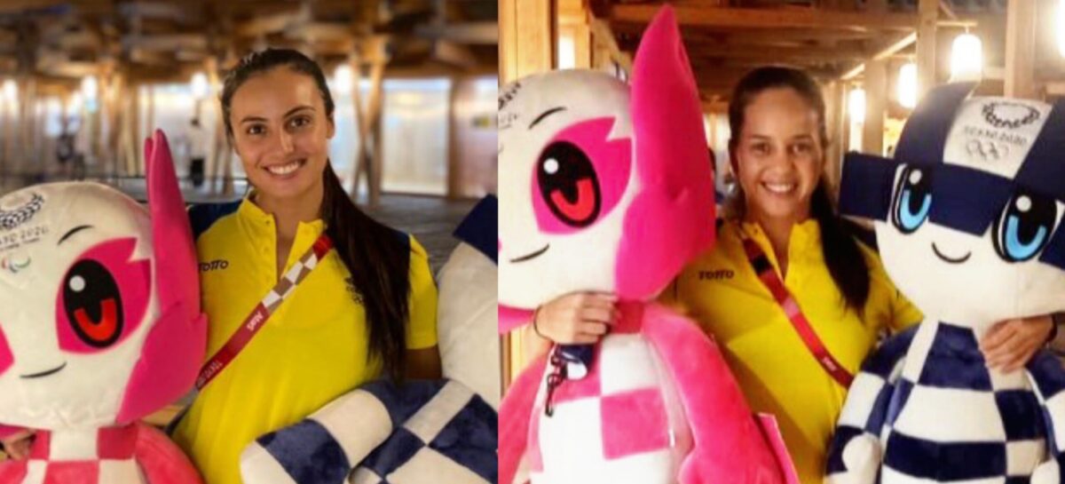 Las nadadoras artísticas Mónica Sarai Arango y Estefanía Álvarez llegaron a Tokio