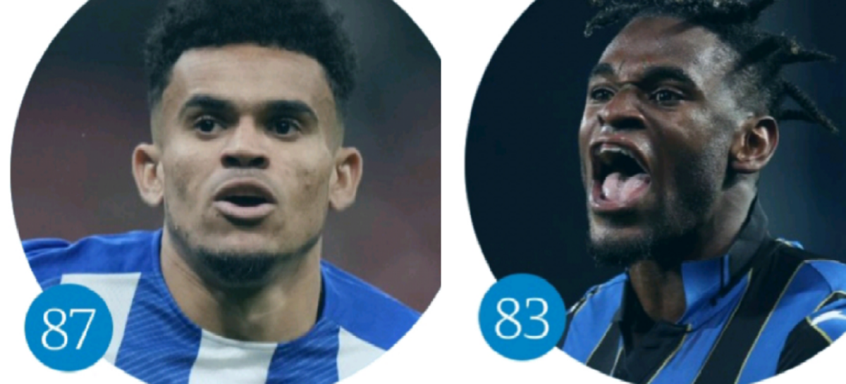 Luis Díaz y Duván Zapata, entre los 100 mejores futbolistas del mundo en 2021