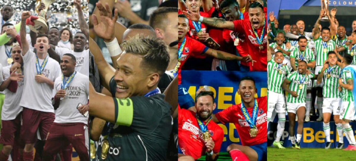 Tolima, Cali, DIM y Nacional, los campeones de Colombia en 2021