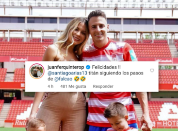 Con un particular mensaje, Juanfer Quintero felicitó a Santiago Arias por el anuncio de su tercer hijo