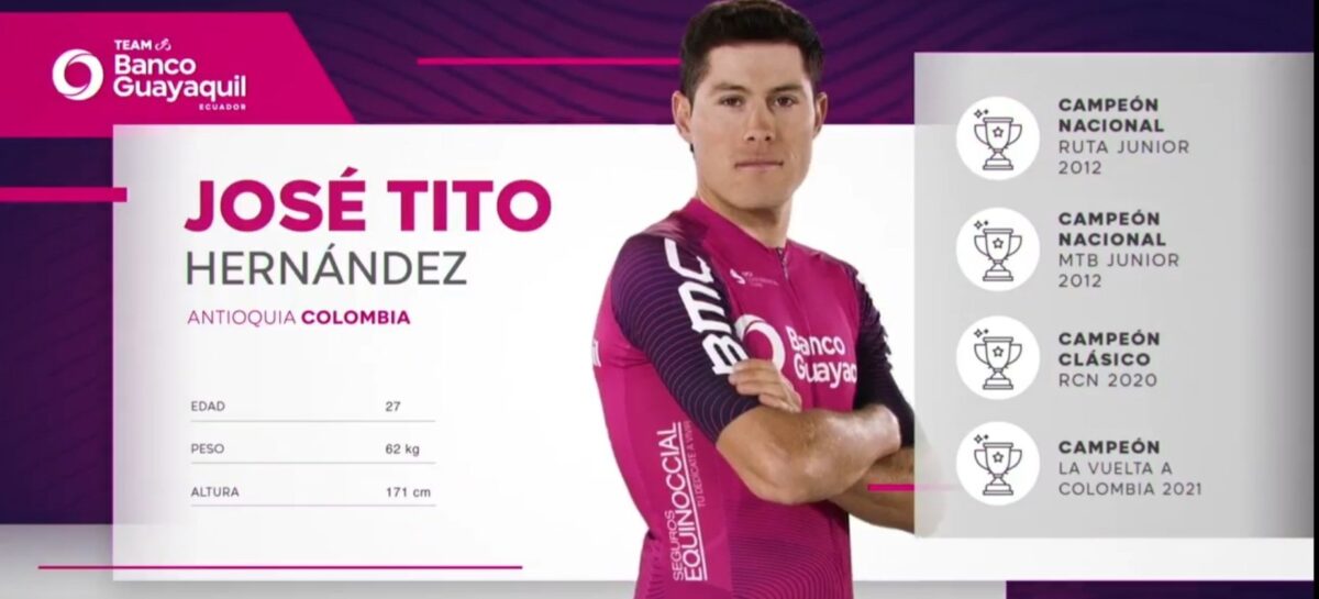 El carmelitano José Tito Hernández es nuevo ciclista del Team Banco Guayaquil