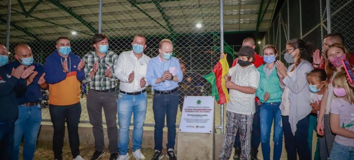 En La Ceja entregan cubierta de la placa polideportiva de la Ciudadela de las Flores