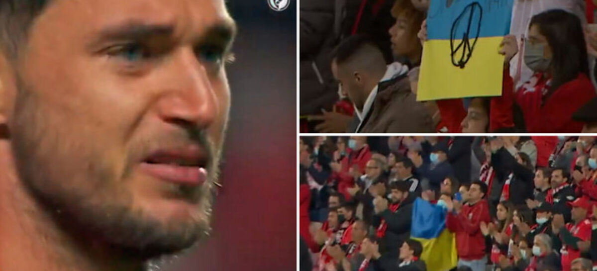 Futbolista ucraniano rompió en llanto cuando fue ovacionado por los hinchas de Benfica