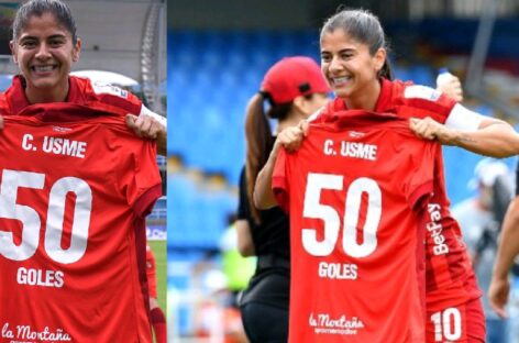 Catalina Usme se convirtió en la primera futbolista en marcar 50 goles en la Liga Femenina