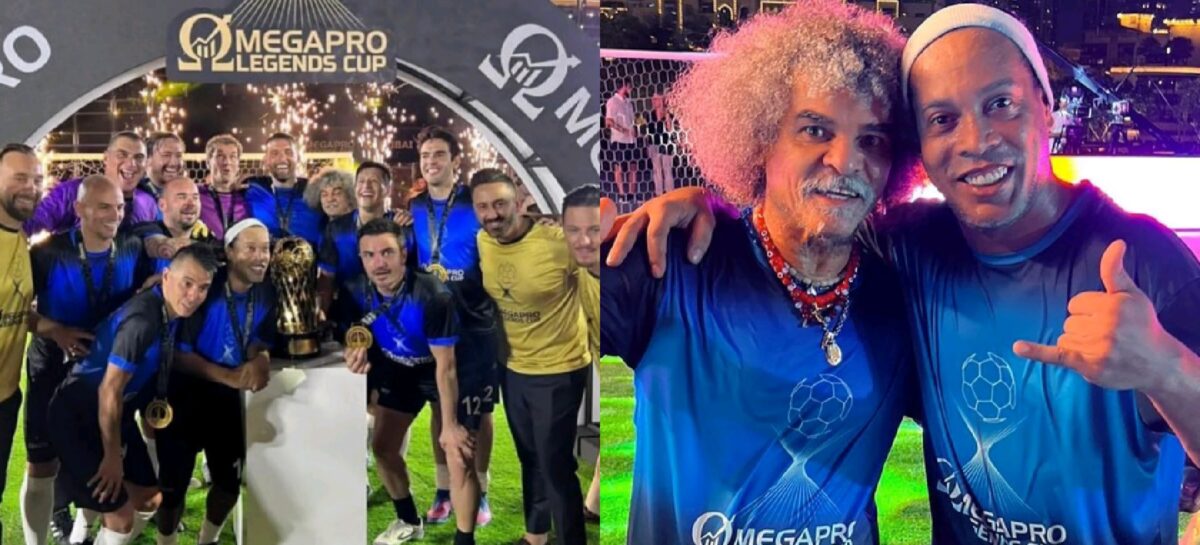 Carlos ‘El Pibe’ Valderrama estuvo presente en el partido de leyendas en Dubai