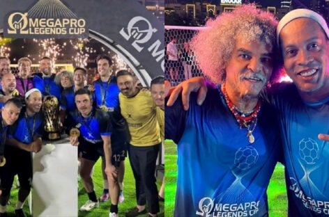 Carlos ‘El Pibe’ Valderrama estuvo presente en el partido de leyendas en Dubai