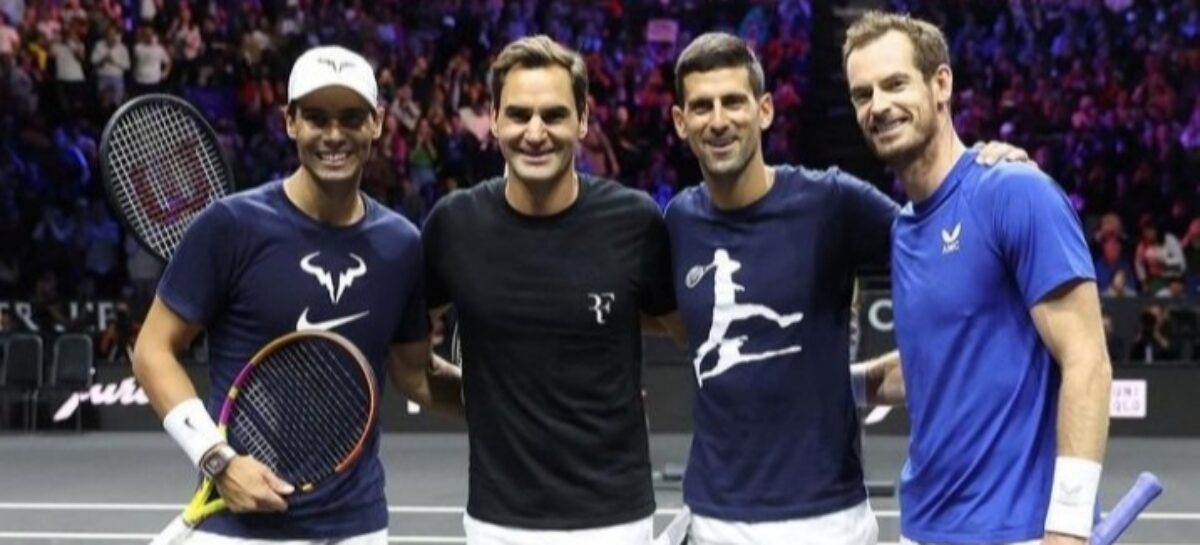 ¡Entrenamiento para la historia! Federer, Nadal, Djokovic y Murray se juntaron a un día de la Laver Cup
