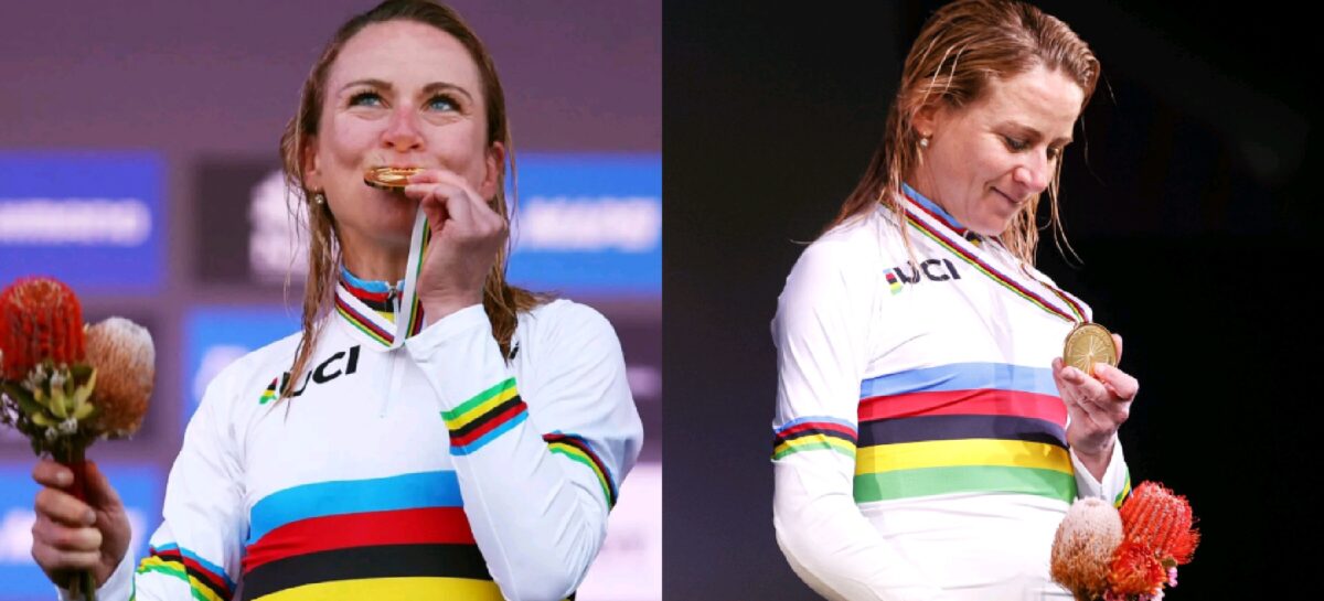 A sus casi 40 años y con el codo fracturado, Annemiek Van Vleuten se consagró campeona del Mundial de Ruta