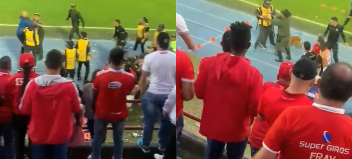 (Video) Pelea entre el arquero de América y personal de logística del Estadio Alberto Grisales