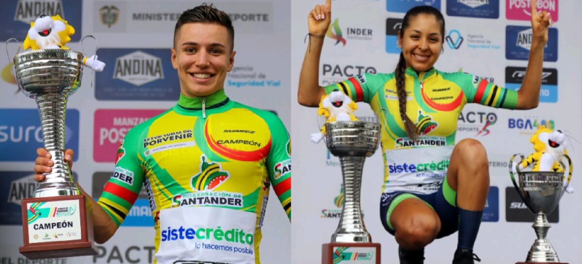 Jaider Muñoz y Camila Atahualpa, campeones de la Vuelta al Porvenir y el Tour Femenino, respectivamente