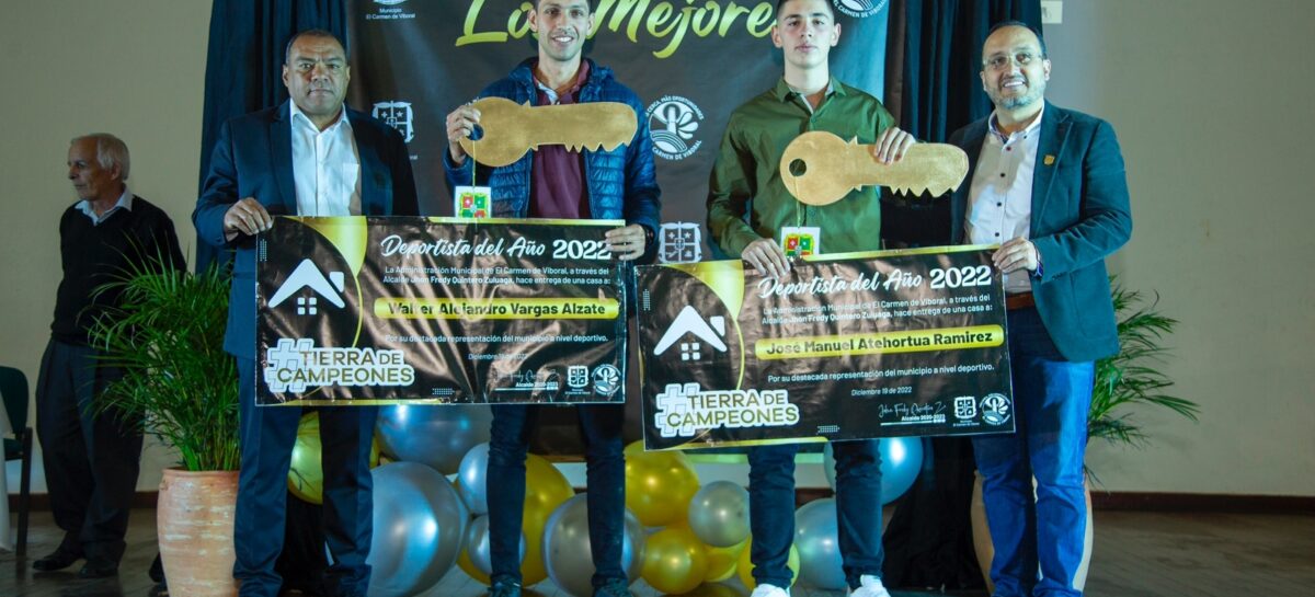Walter Vargas y José Manuel Atehortúa, fueron elegidos los deportistas del año en El Carmen