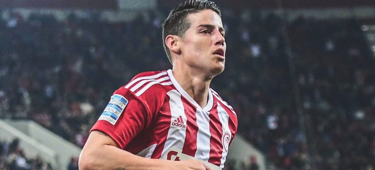 ¡Golazo! En el último partido del año, James Rodríguez marcó gol con el Olympiacos