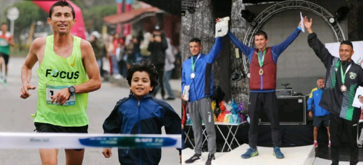 En compañía de su hijo, el cejeño David Cardona ganó la carrera atlética 12K ESPA Marinilla