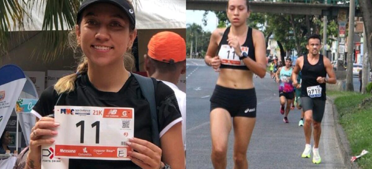 La cejeña Estefanía Aristizábal subió al podio en la Media Maratón de Cali